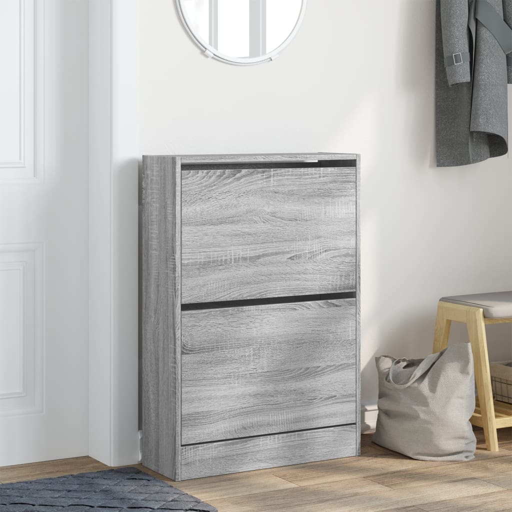 vidaXL Παπουτσοθήκη Γκρι Sonoma 60x21x87,5 εκ. από Επεξεργ. Ξύλο