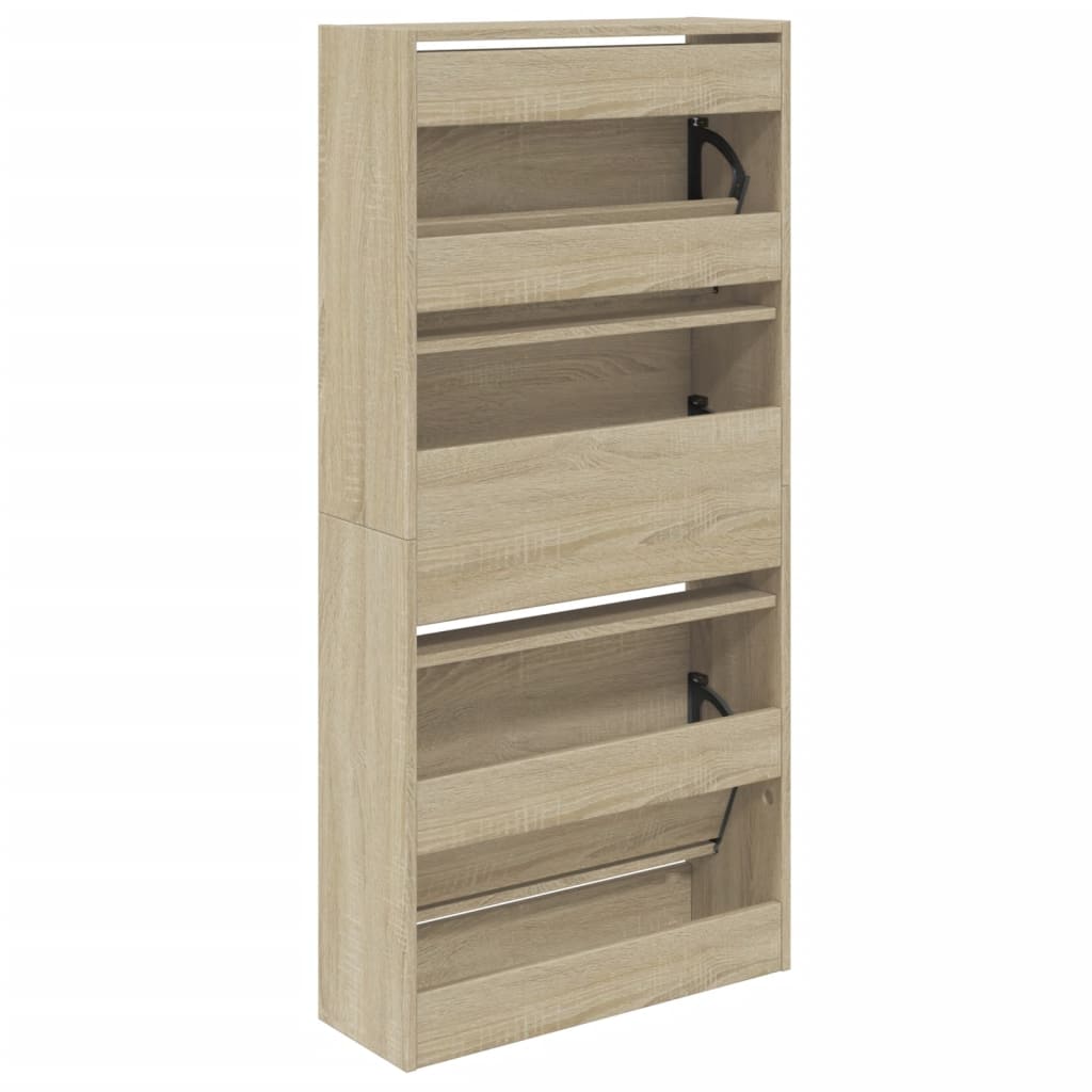 vidaXL Παπουτσοθήκη Sonoma Δρυς 60x21x125,5 εκ. από Επεξεργασμένο Ξύλο