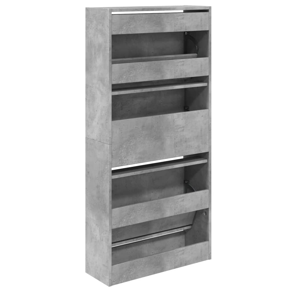 vidaXL Παπουτσοθήκη Γκρι Σκυροδέματος60x21x125,5εκ. Επεξεργασμένο Ξύλο