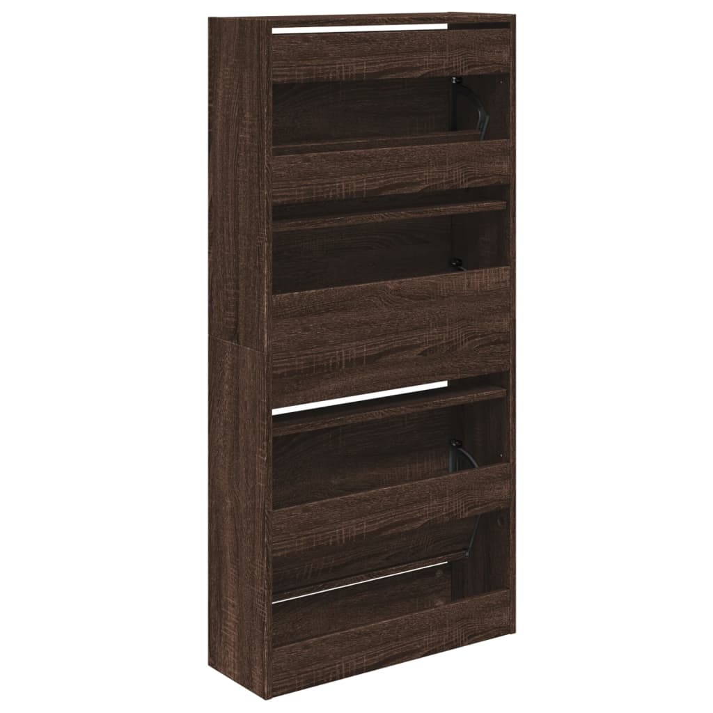 vidaXL Παπουτσοθήκη Καφέ δρυς 60x21x125,5 εκ. από Επεξεργασμένο Ξύλο