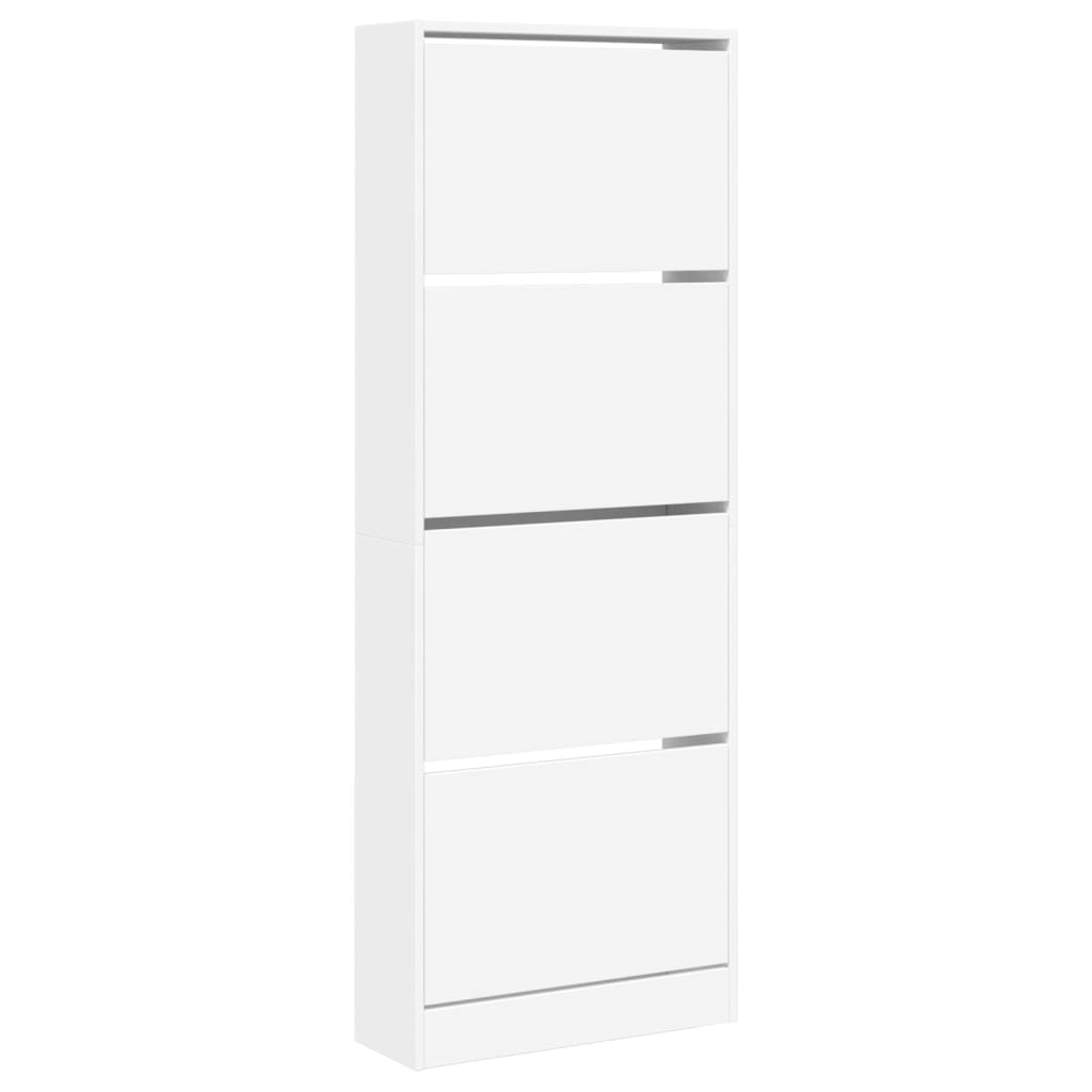 vidaXL Παπουτσοθήκη Λευκή 60x21x163,5 εκ. από Επεξεργασμένο Ξύλο