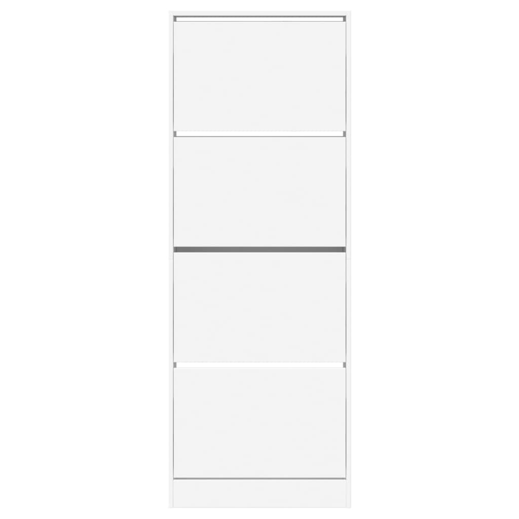 vidaXL Παπουτσοθήκη Λευκή 60x21x163,5 εκ. από Επεξεργασμένο Ξύλο
