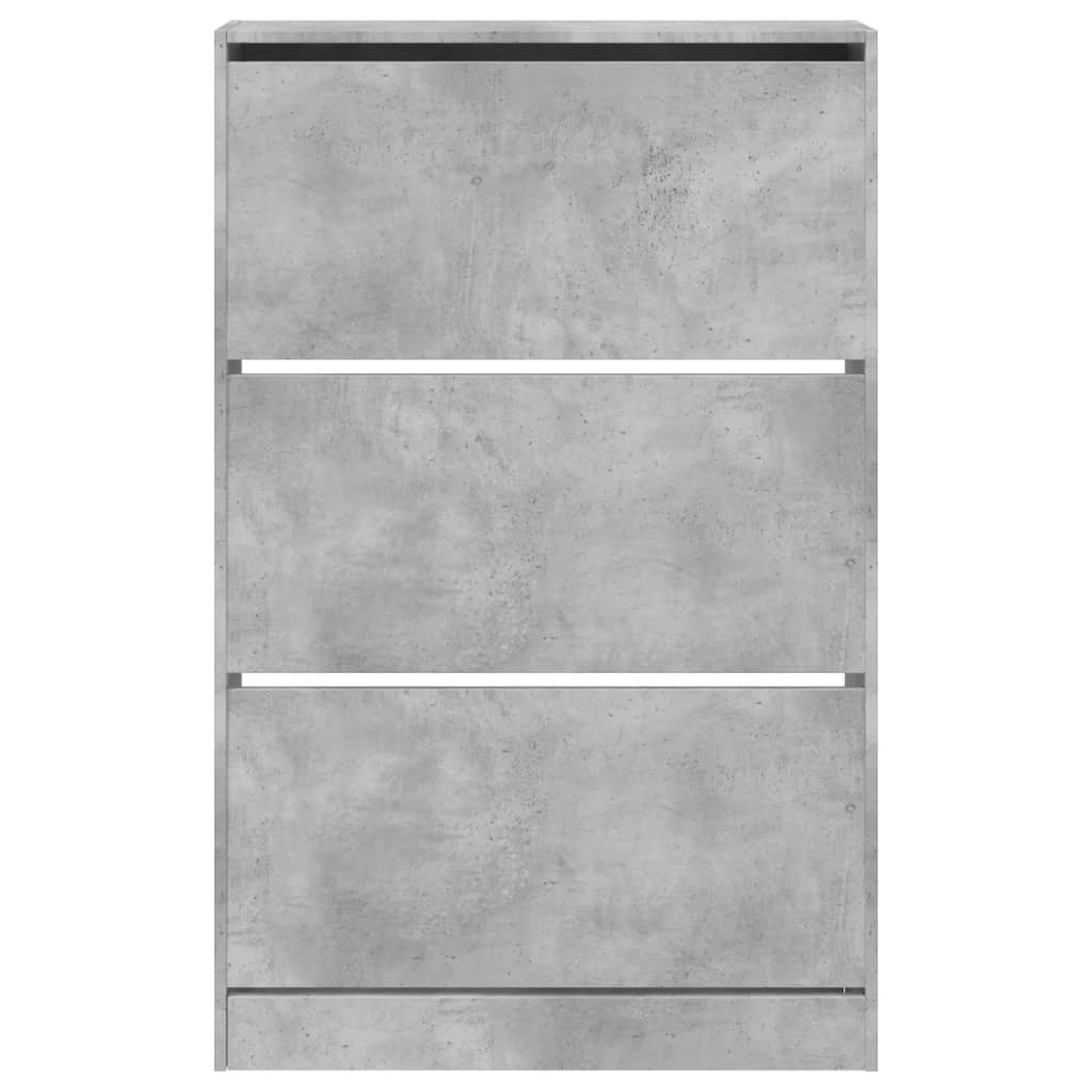 vidaXL Παπουτσοθήκη Γκρι Σκυροδέματος80x21x125,5εκ. Επεξεργασμένο Ξύλο
