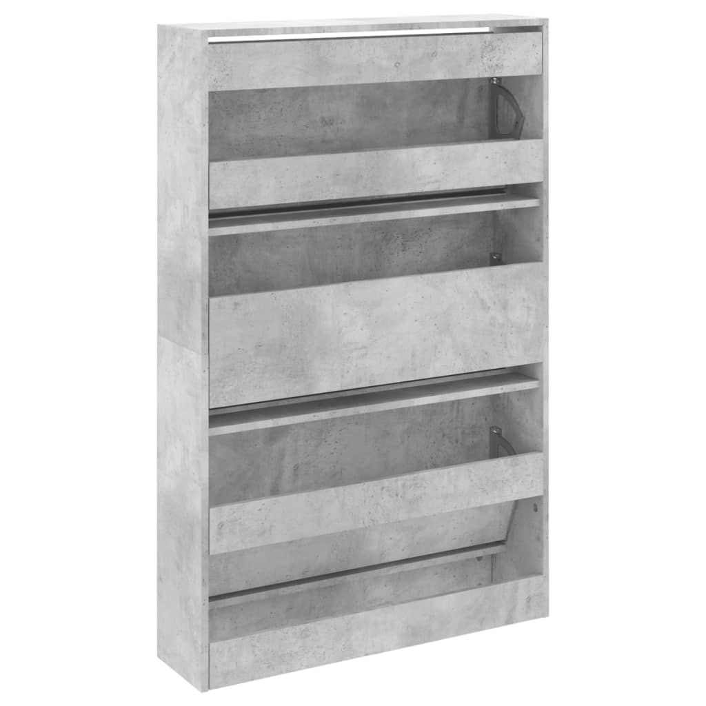vidaXL Παπουτσοθήκη Γκρι Σκυροδέματος80x21x125,5εκ. Επεξεργασμένο Ξύλο