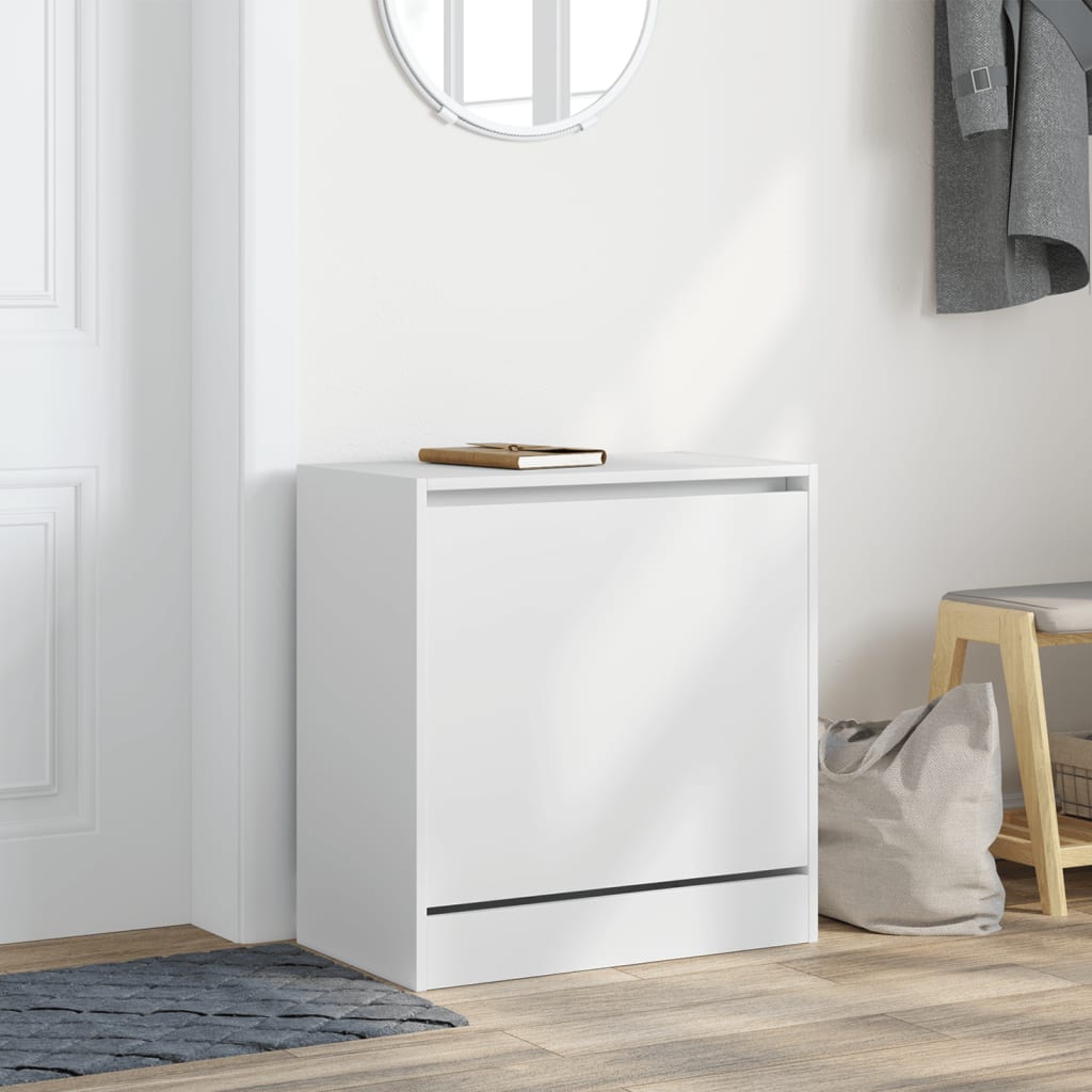vidaXL Παπουτσοθήκη Λευκή 60x34x63,5 εκ. από Επεξεργασμένο Ξύλο