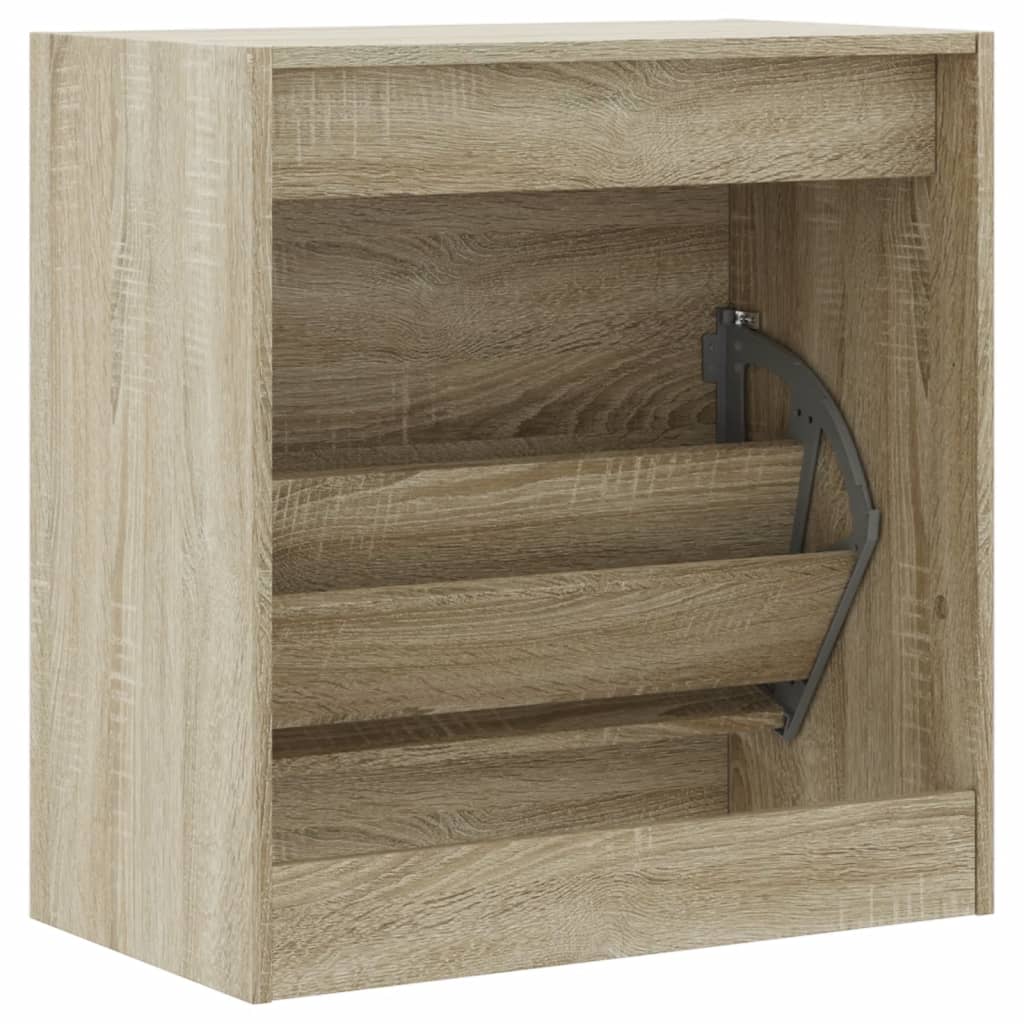 vidaXL Παπουτσοθήκη Sonoma Δρυς 60x34x63,5 εκ. από Επεξεργασμένο Ξύλο