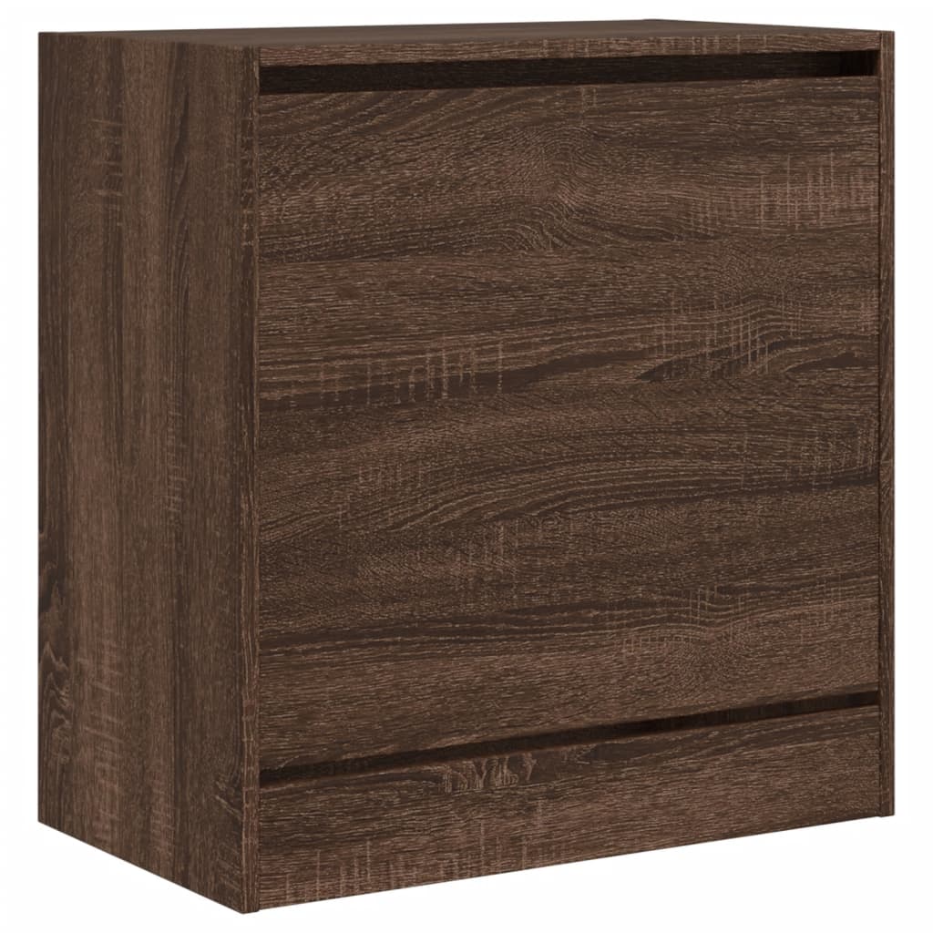 vidaXL Παπουτσοθήκη Καπνιστή Δρυς 60x34x63,5εκ. από Επεξεργασμένο Ξύλο