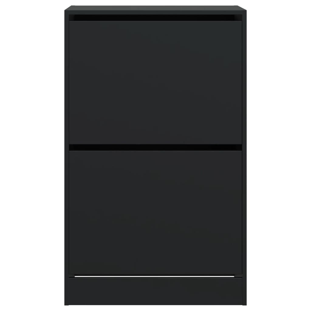 vidaXL Παπουτσοθήκη Μαύρη 60x34x96,5 εκ. από Επεξεργασμένο Ξύλο