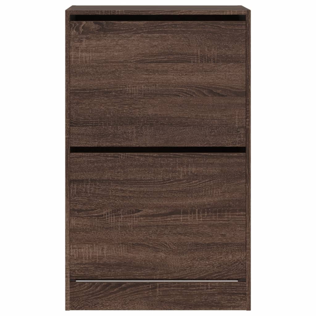 vidaXL Παπουτσοθήκη Καπνιστή Δρυς 60x34x96,5εκ. από Επεξεργασμένο Ξύλο