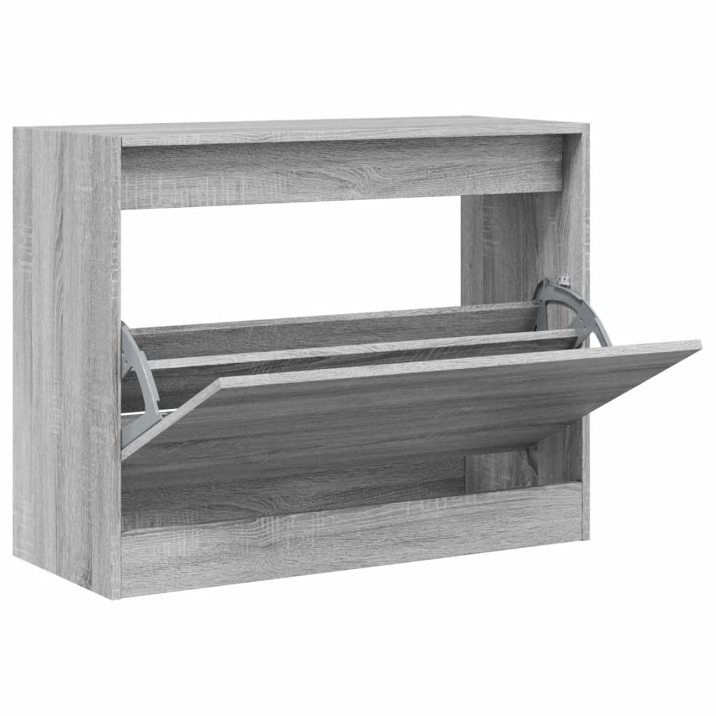 vidaXL Παπουτσοθήκη Γκρι Sonoma 80x34x63 εκ. από Επεξεργ. Ξύλο