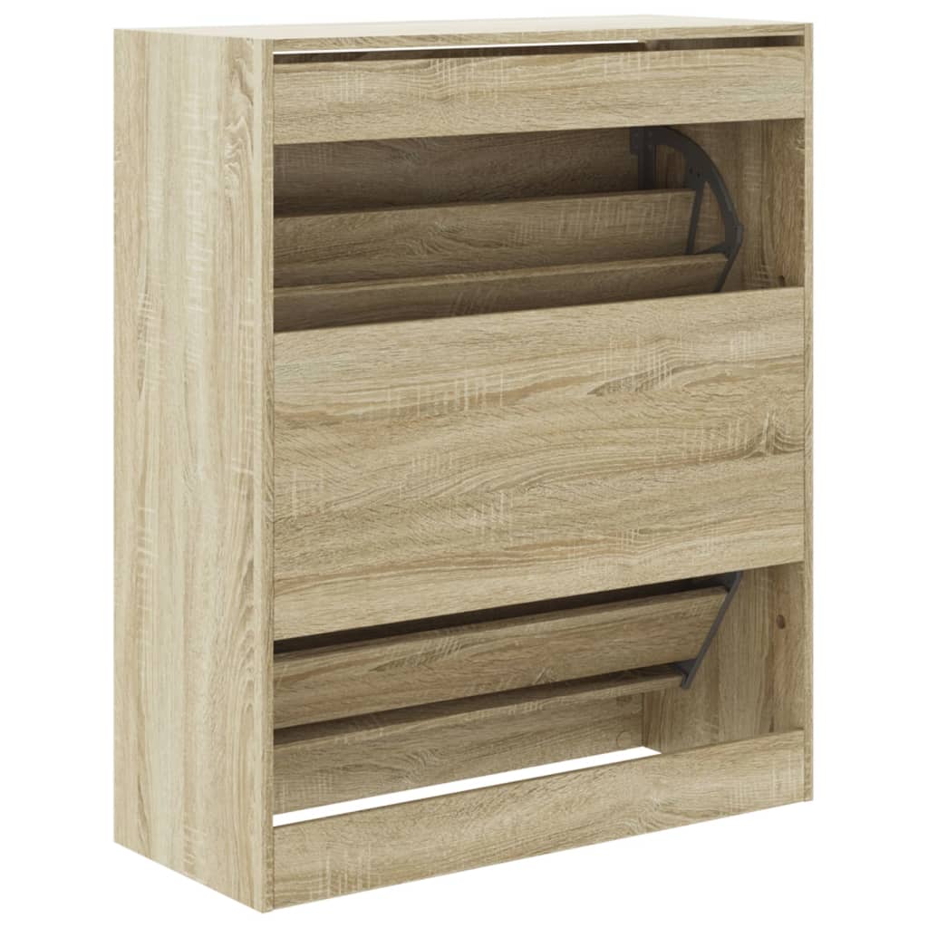 vidaXL Παπουτσοθήκη Sonoma Δρυς 80x34x96,5 εκ. από Επεξεργασμένο Ξύλο
