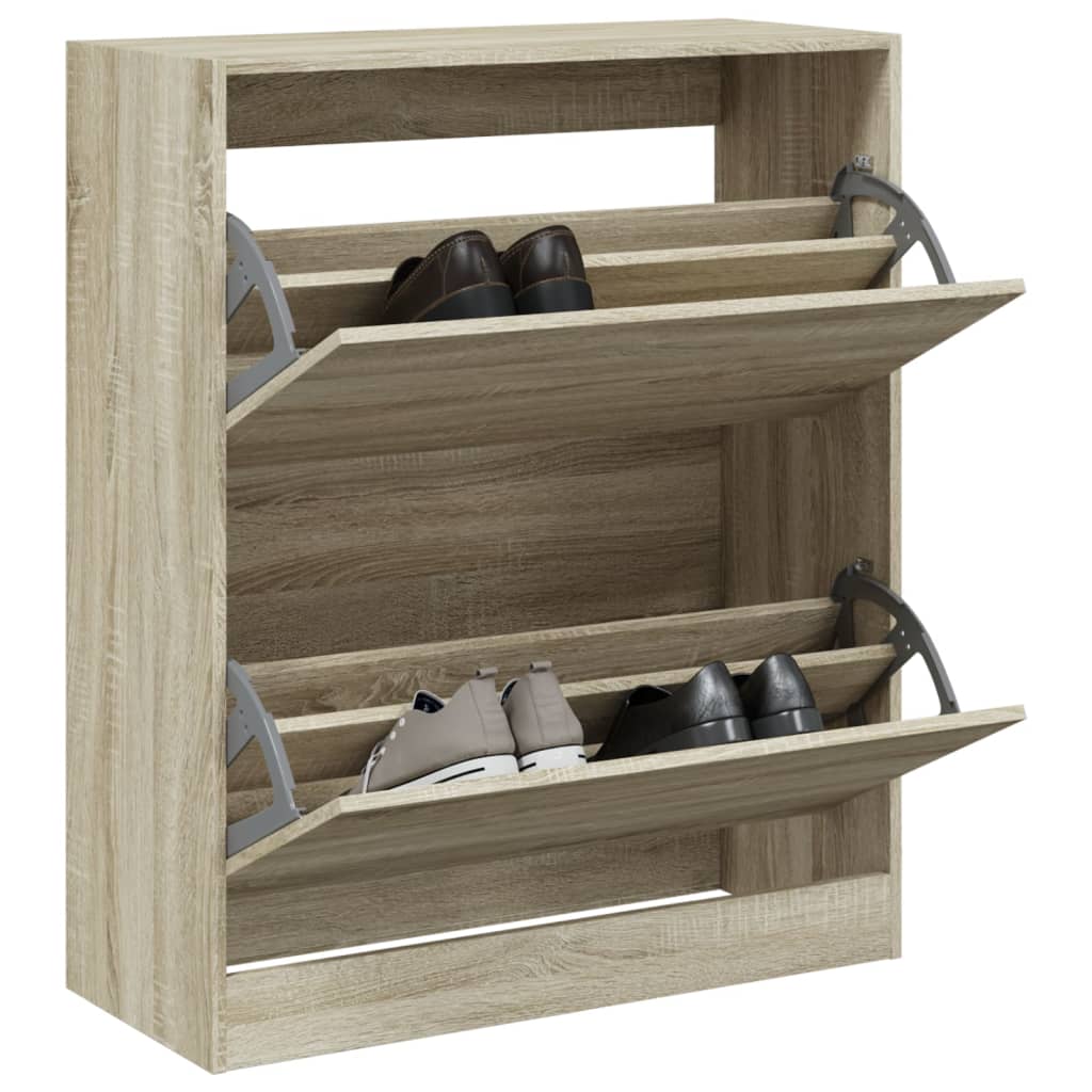 vidaXL Παπουτσοθήκη Sonoma Δρυς 80x34x96,5 εκ. από Επεξεργασμένο Ξύλο
