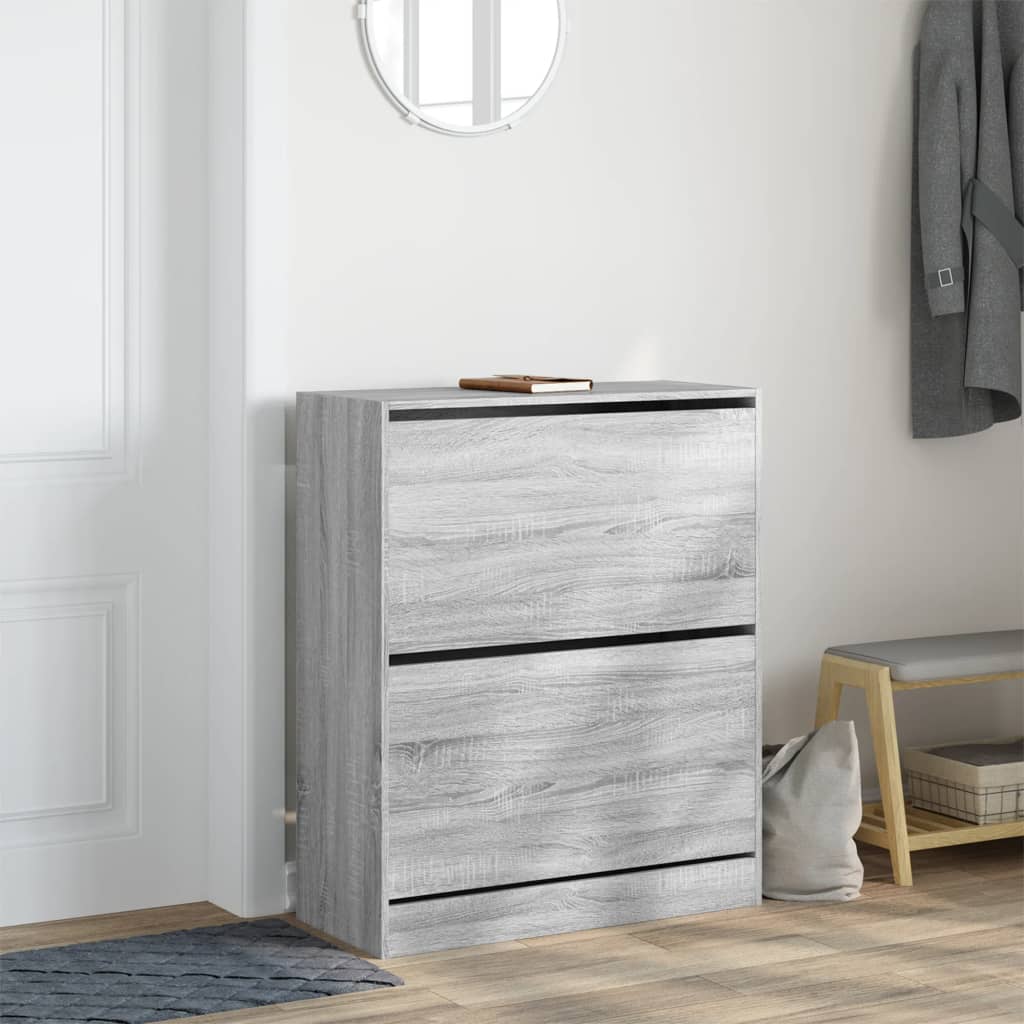 vidaXL Παπουτσοθήκη Γκρι Sonoma 80x34x96,5 εκ. από Επεξεργ. Ξύλο