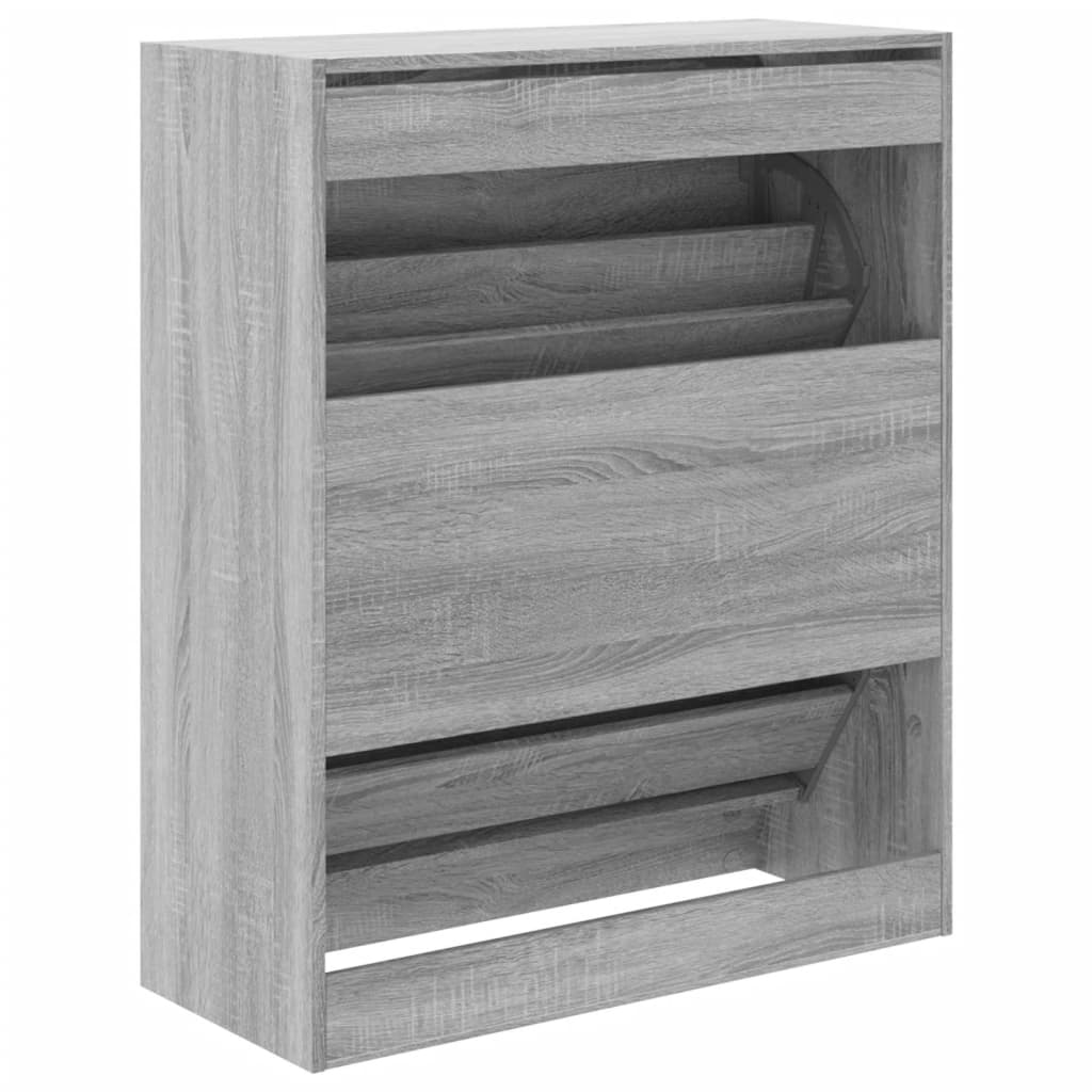 vidaXL Παπουτσοθήκη Γκρι Sonoma 80x34x96,5 εκ. από Επεξεργ. Ξύλο