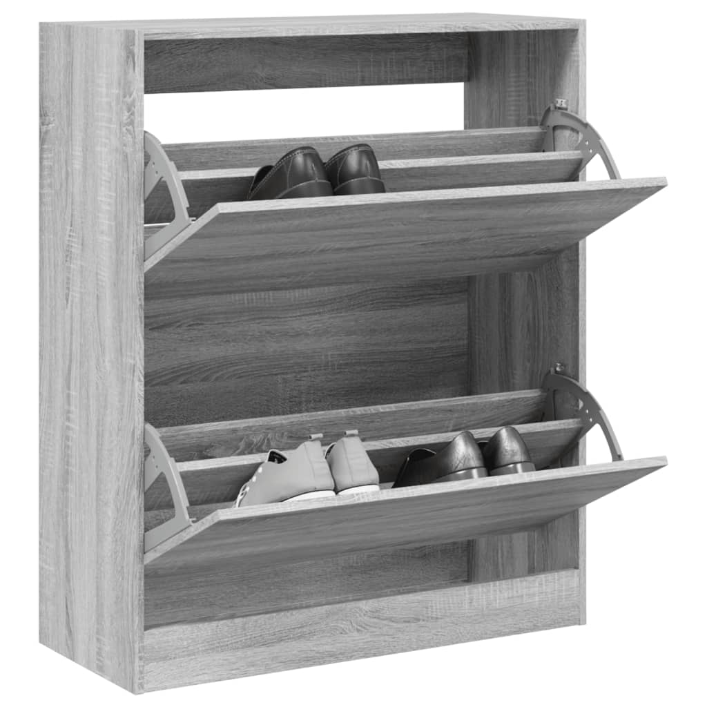 vidaXL Παπουτσοθήκη Γκρι Sonoma 80x34x96,5 εκ. από Επεξεργ. Ξύλο