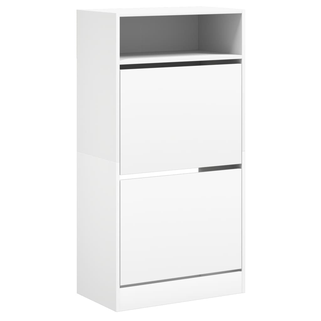 vidaXL Παπουτσοθήκη Λευκή 60 x 34 x 116 εκ. από Επεξεργασμένο Ξύλο