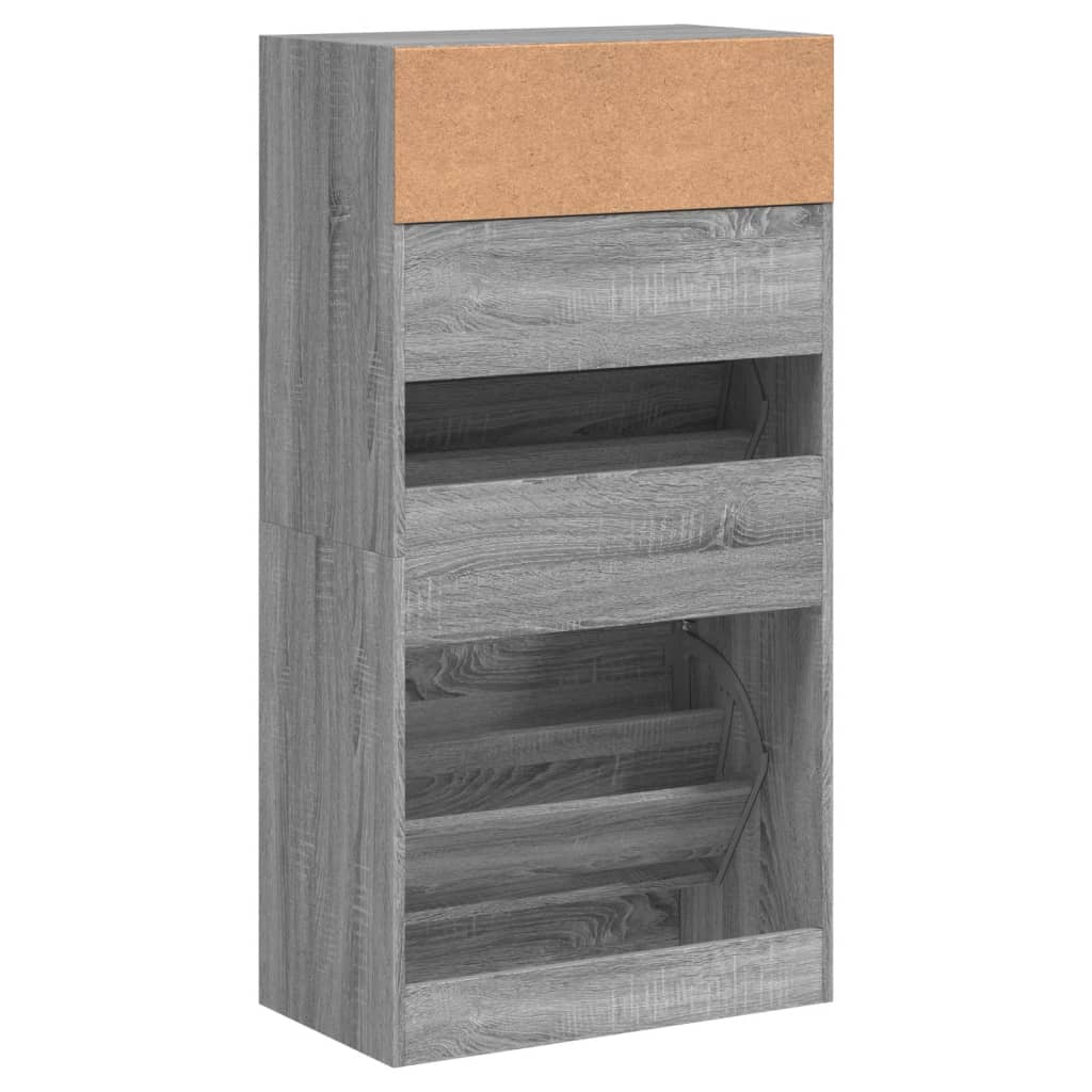 vidaXL Παπουτσοθήκη Γκρι Sonoma 60x34x116 εκ. από Επεξεργασμένο Ξύλο
