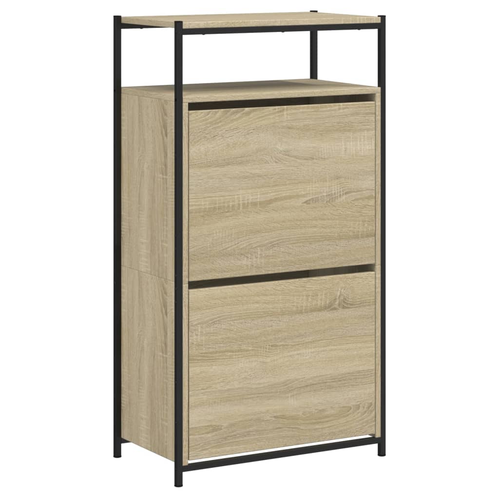vidaXL Παπουτσοθήκη Sonoma Δρυς 60x34x112 εκ. από Επεξεργασμένο Ξύλο
