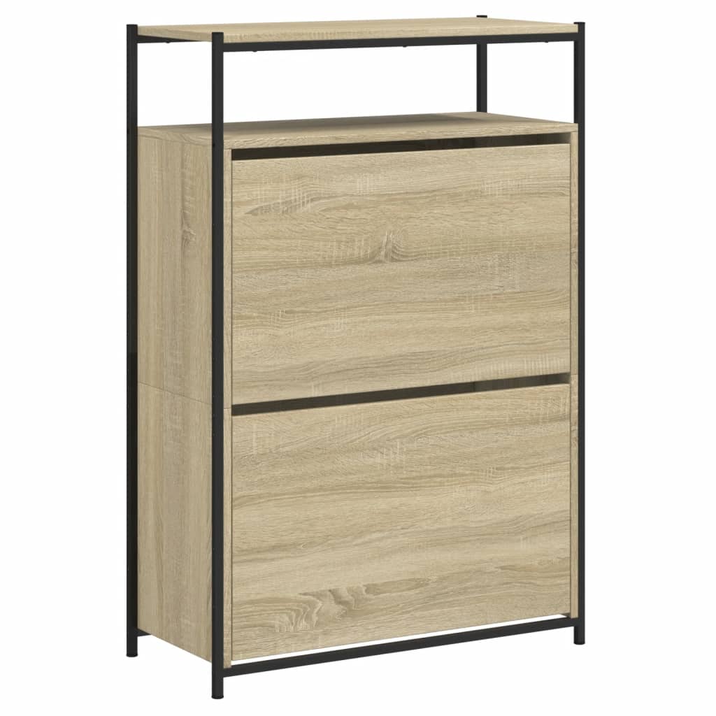 vidaXL Παπουτσοθήκη Sonoma Δρυς 75x34x112 εκ. από Επεξεργασμένο Ξύλο