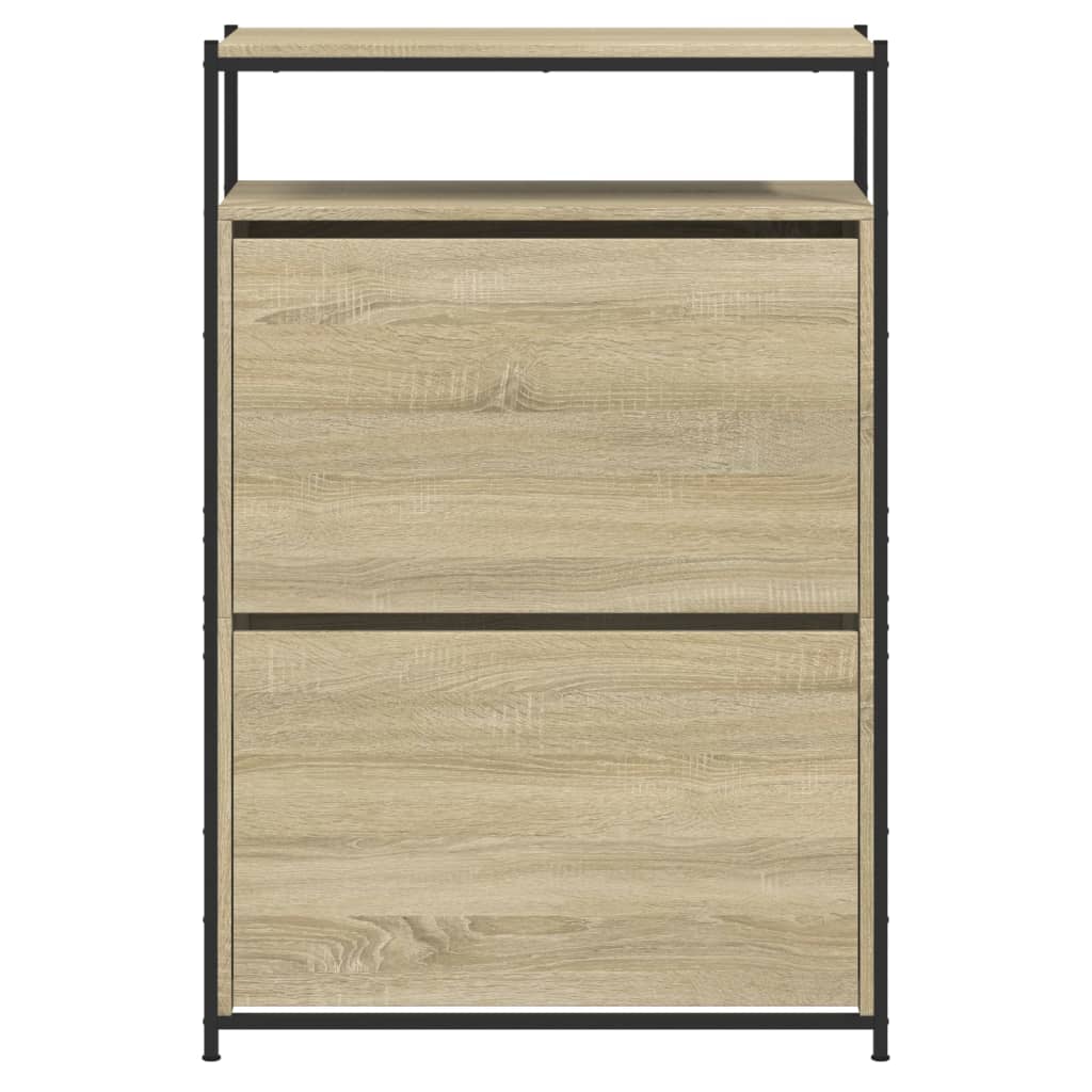 vidaXL Παπουτσοθήκη Sonoma Δρυς 75x34x112 εκ. από Επεξεργασμένο Ξύλο