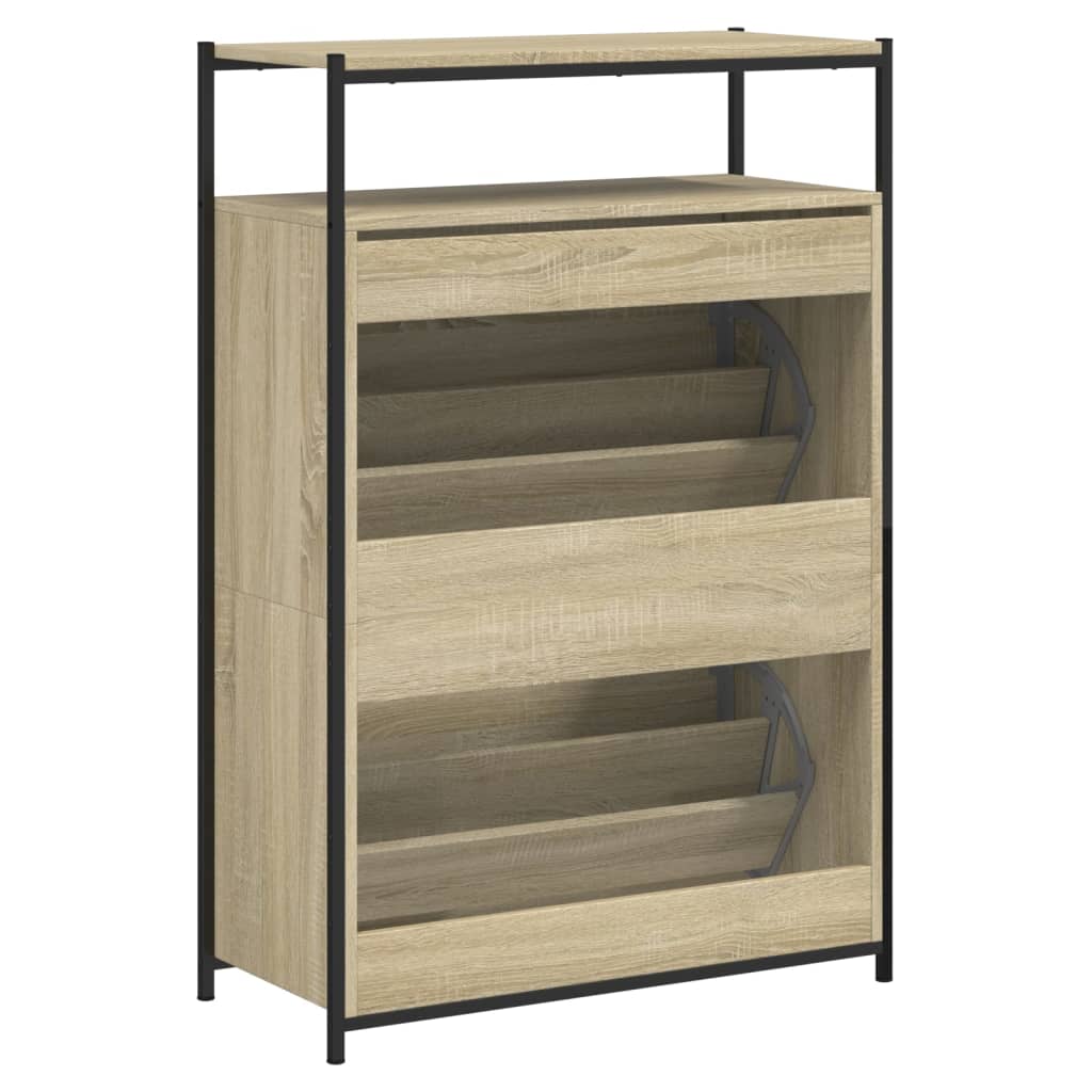 vidaXL Παπουτσοθήκη Sonoma Δρυς 75x34x112 εκ. από Επεξεργασμένο Ξύλο