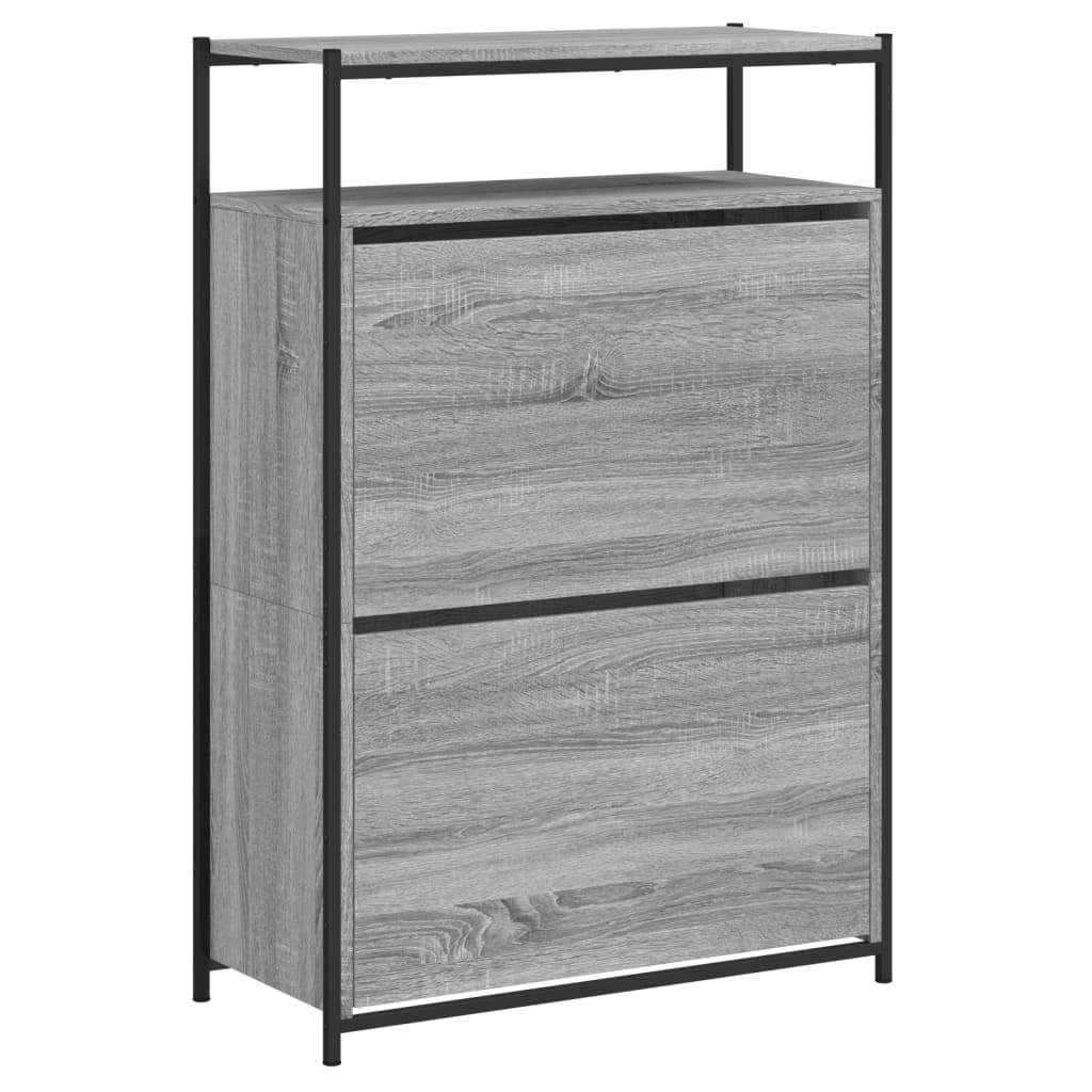 vidaXL Παπουτσοθήκη Γκρι Sonoma 75x34x112 εκ. από Επεξεργασμένο Ξύλο