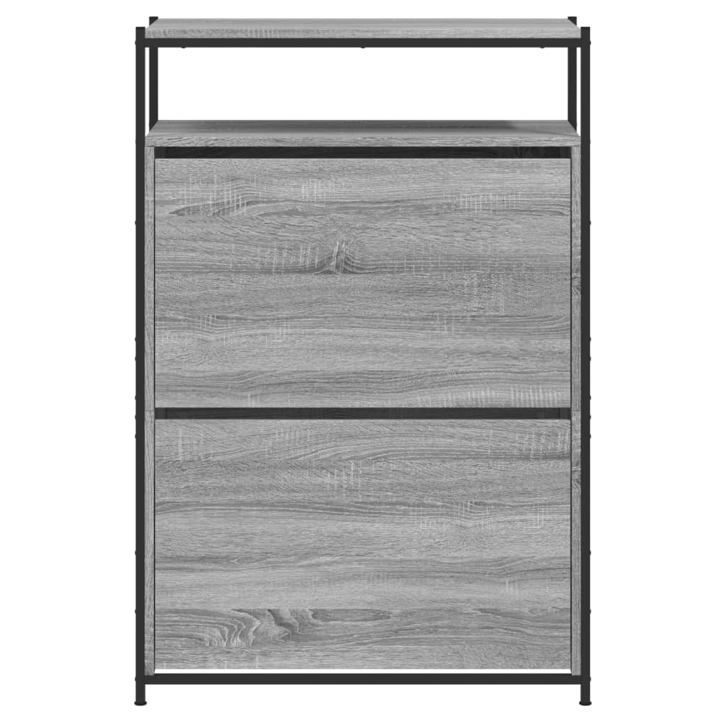 vidaXL Παπουτσοθήκη Γκρι Sonoma 75x34x112 εκ. από Επεξεργασμένο Ξύλο