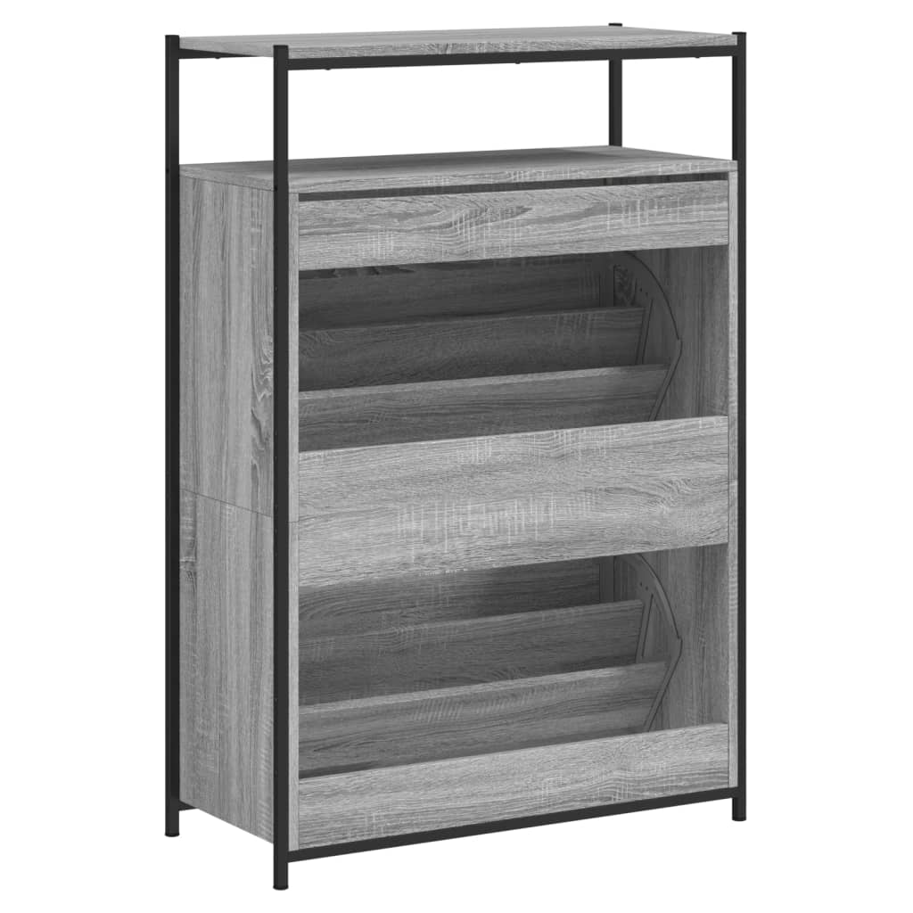 vidaXL Παπουτσοθήκη Γκρι Sonoma 75x34x112 εκ. από Επεξεργασμένο Ξύλο