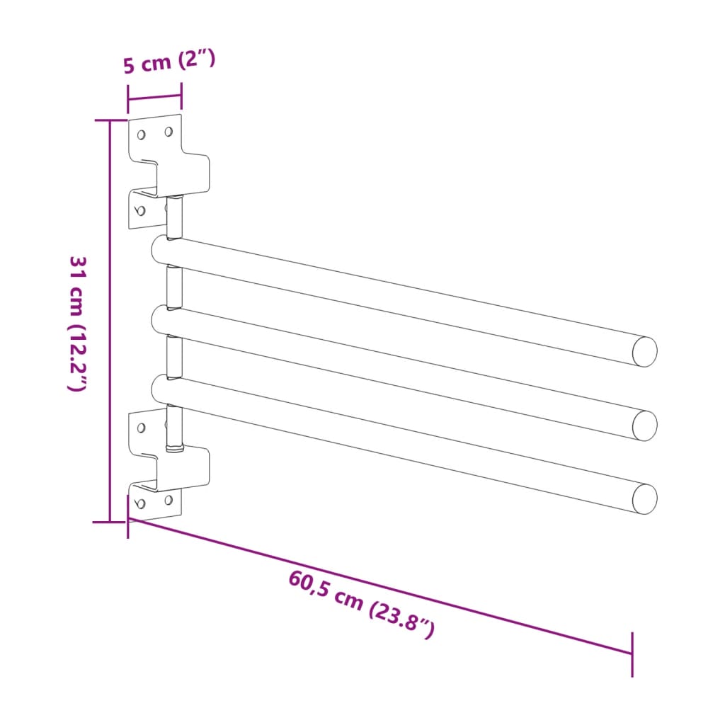 vidaXL Βάση Μαξιλαριού Σέλας με 3 Βραχίονες Μαύρη Σιδερένια