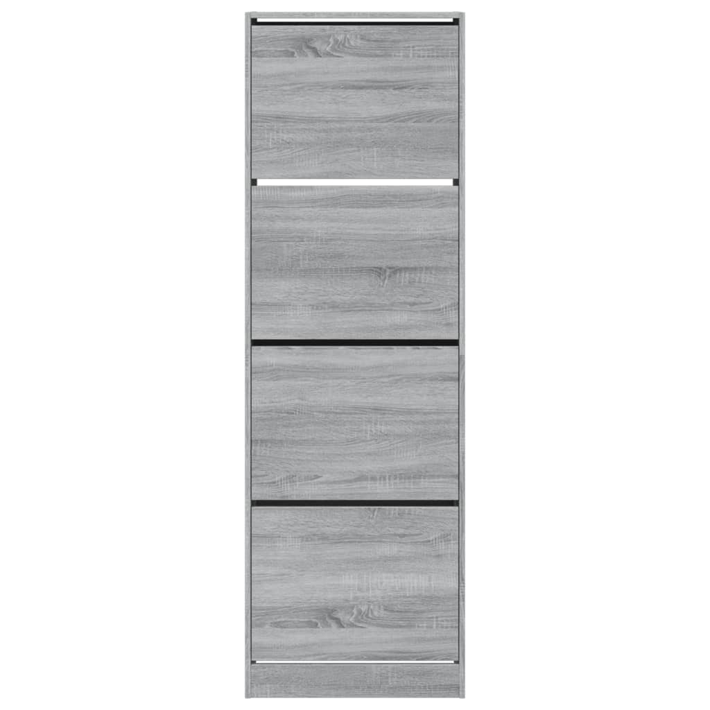 vidaXL Παπουτσοθήκη με 4 Ανακλ. Συρτάρια Γκρι Sonoma 60x34x187,5 εκ.