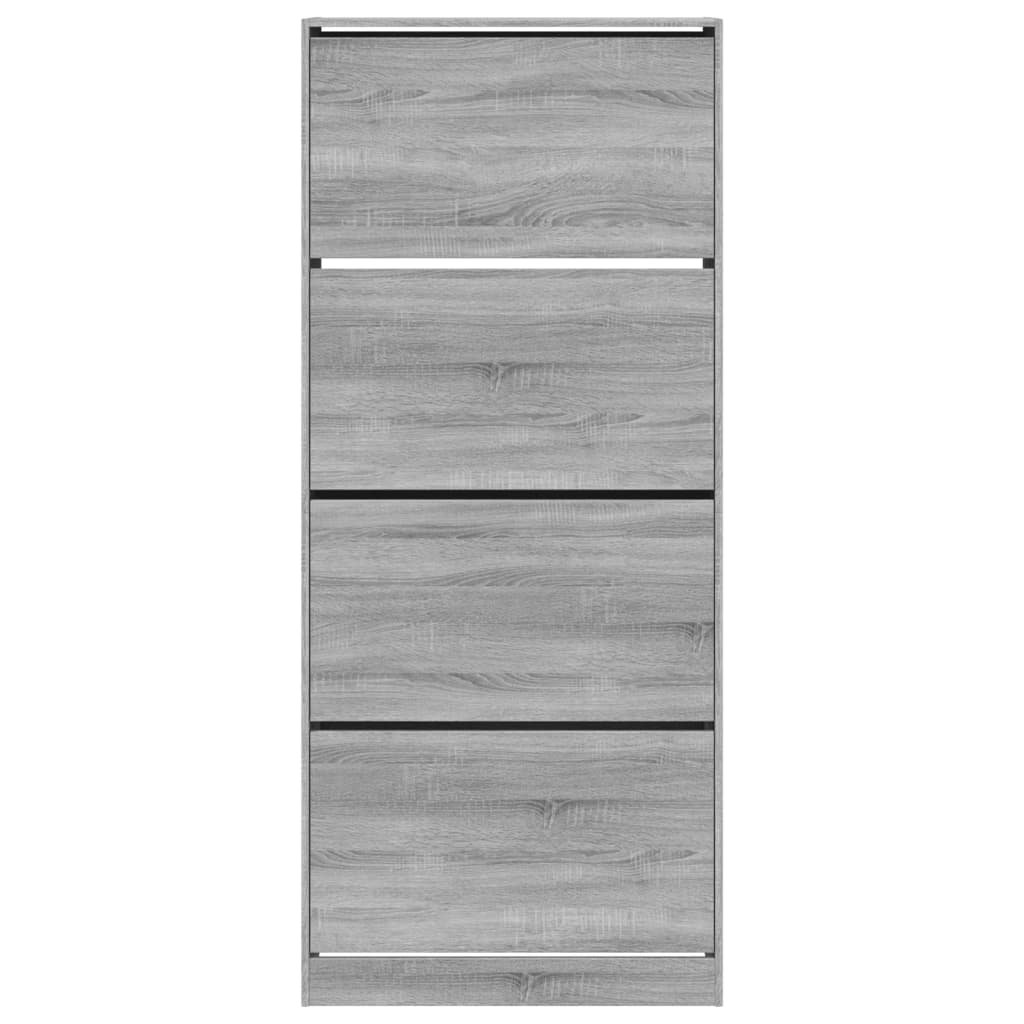 vidaXL Παπουτσοθήκη με 4 Ανακλ. Συρτάρια Γκρι Sonoma 80x34x187,5 εκ.