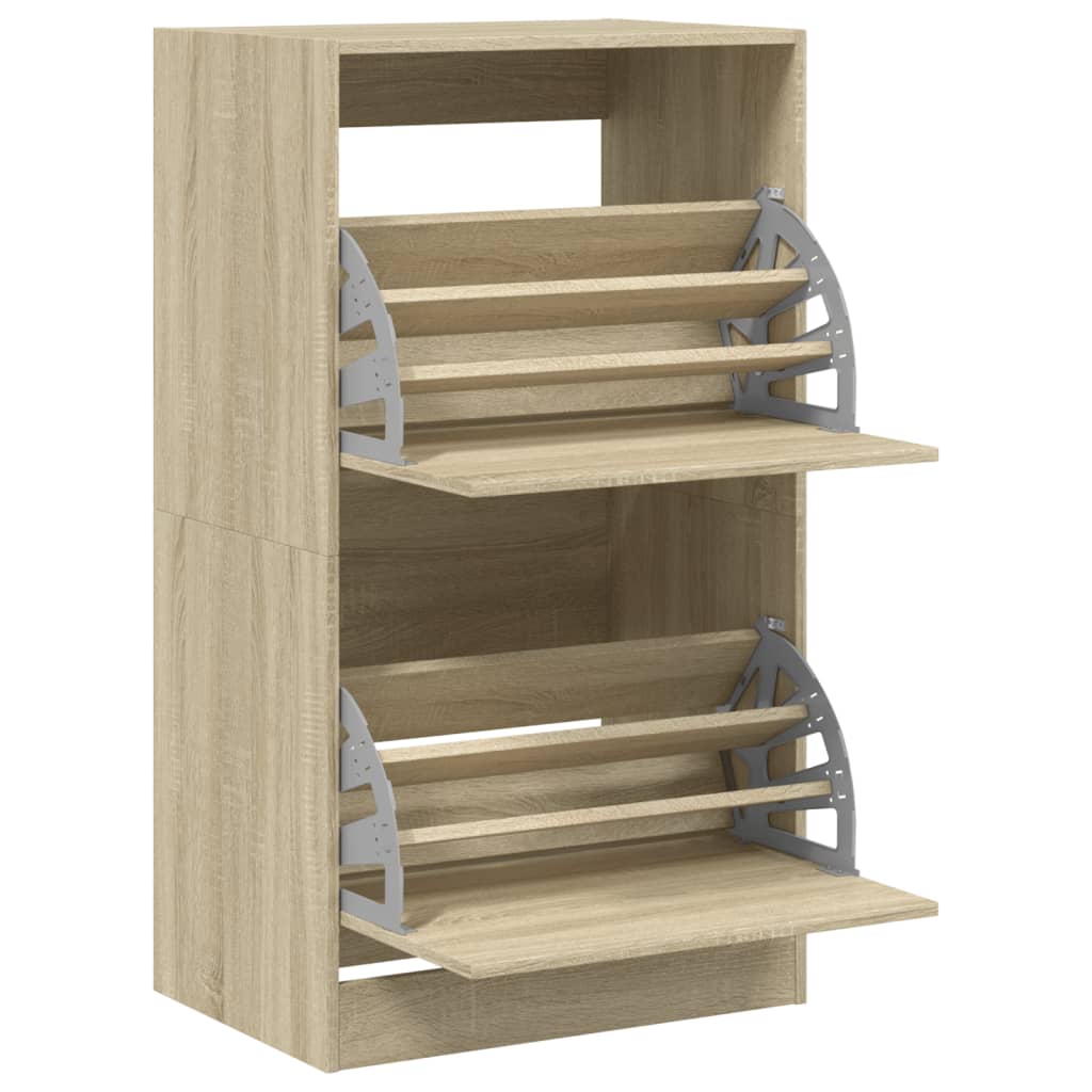 vidaXL Παπουτσοθήκη με 2 Ανακλ. Συρτάρια Sonoma Δρυς 60x42x108 εκ.