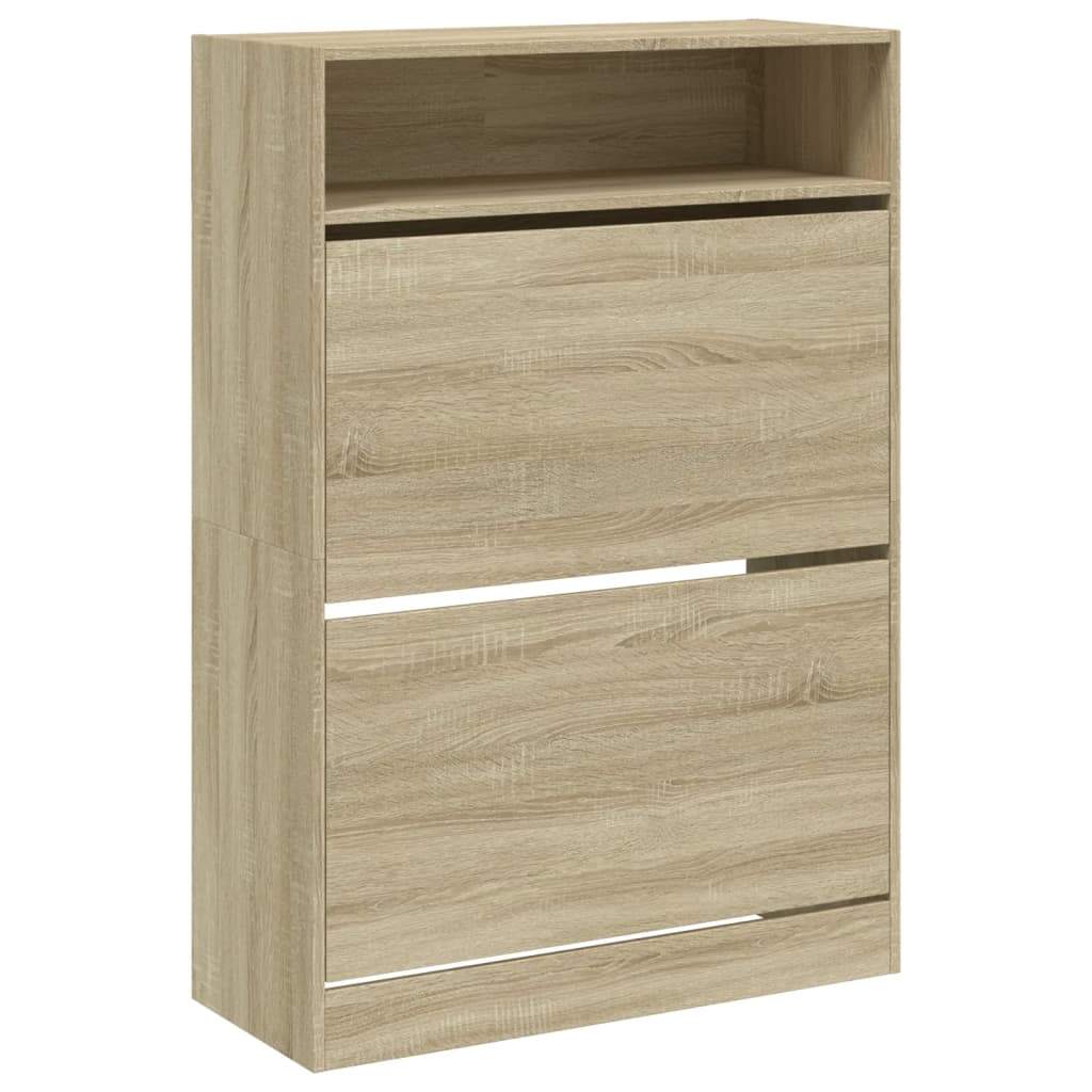 vidaXL Παπουτσοθήκη με 2 Ανακλ. Συρτάρια Sonoma Δρυς 80x34x116 εκ.