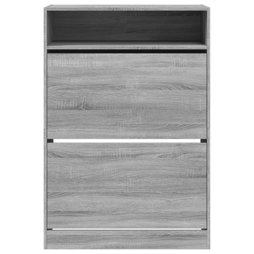 vidaXL Παπουτσοθήκη με 2 Ανακλ. Συρτάρια Γκρι Sonoma 80x34x116 εκ.