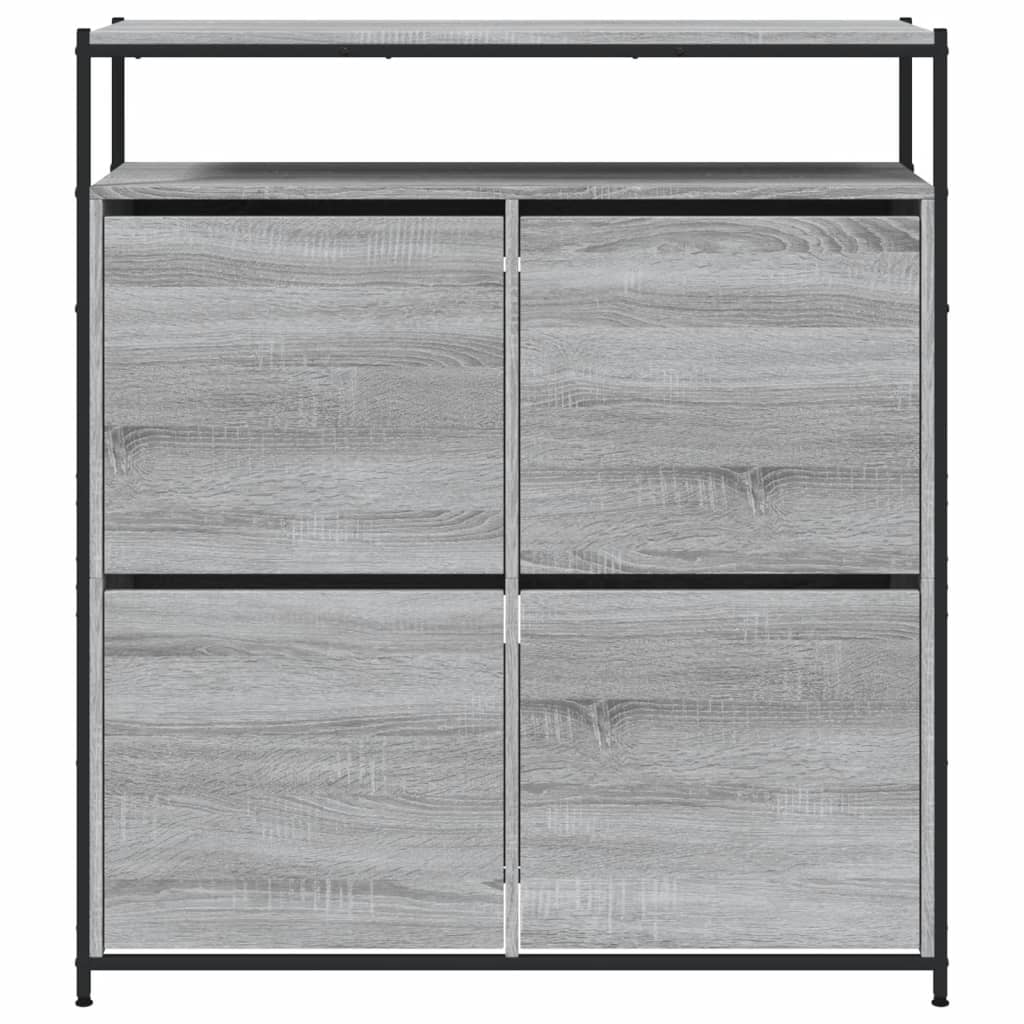 vidaXL Παπουτσοθήκη με 4 Ανακλ. Συρτάρια Γκρι Sonoma 100x34x112 εκ.