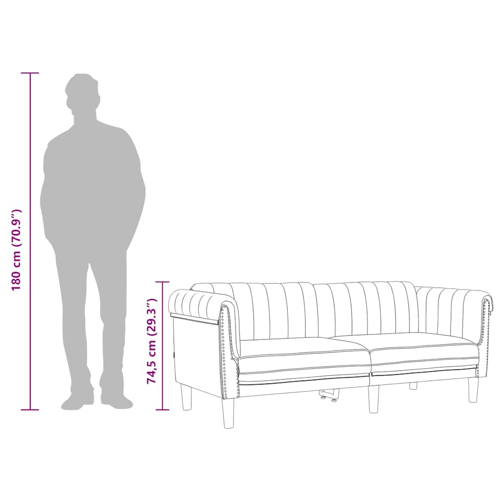 vidaXL Καναπές Τριθέσιος Σκούρο Γκρι Βελούδινος