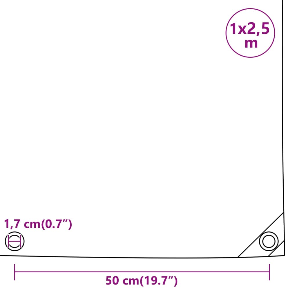 vidaXL Μουσαμάς Πράσινη 1 x 2,5 μ. 650 γρ./μ²