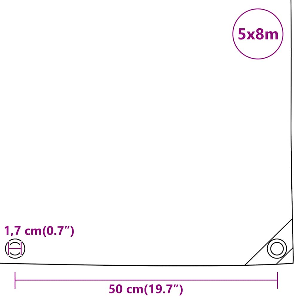 vidaXL Μουσαμάς Ανθρακί 650 γρ./μ.² 5x8 μ.