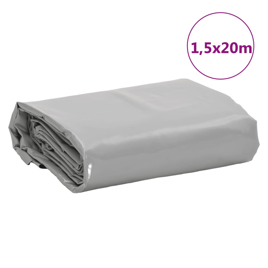 vidaXL Μουσαμάς Γκρι 650 γρ./μ.² 1,5 x 20 μ.