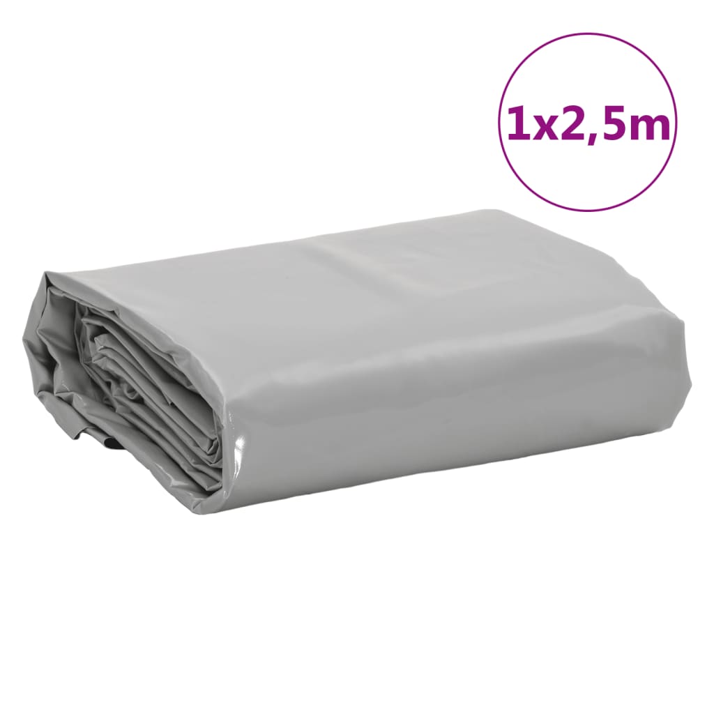 vidaXL Μουσαμάς Γκρι 1 x 2,5 μ. 650 γρ./μ²