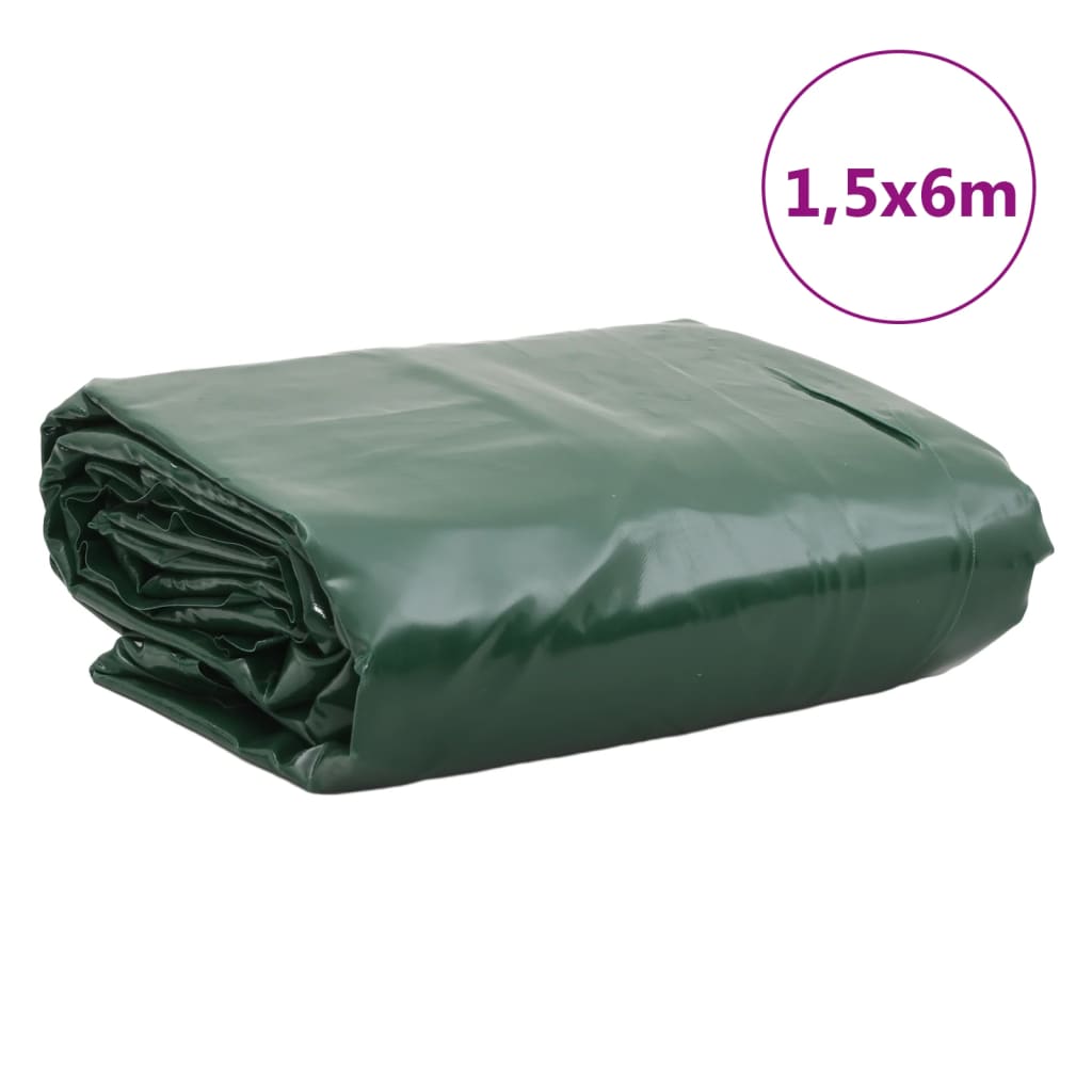 vidaXL Μουσαμάς Πράσινος 650 γρ./μ.² 1,5 x 6 μ.