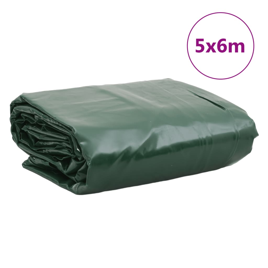 vidaXL Τέντα 650g / m² Πράσινο 5 x 6 m Καμβάς με επικάλυψη PVC