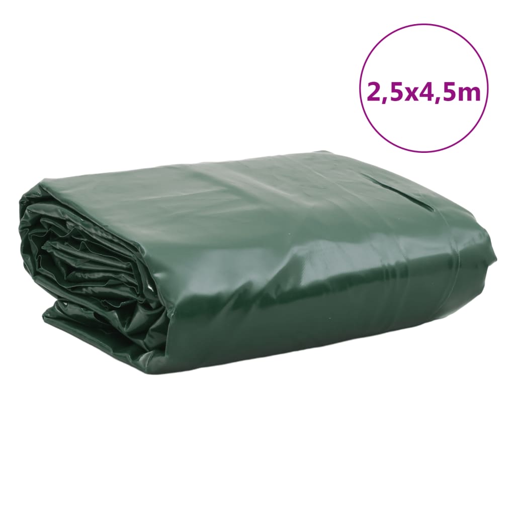 vidaXL Μουσαμάς Πράσινος 2,5 x 4,5 μ. 650 γρ./μ²