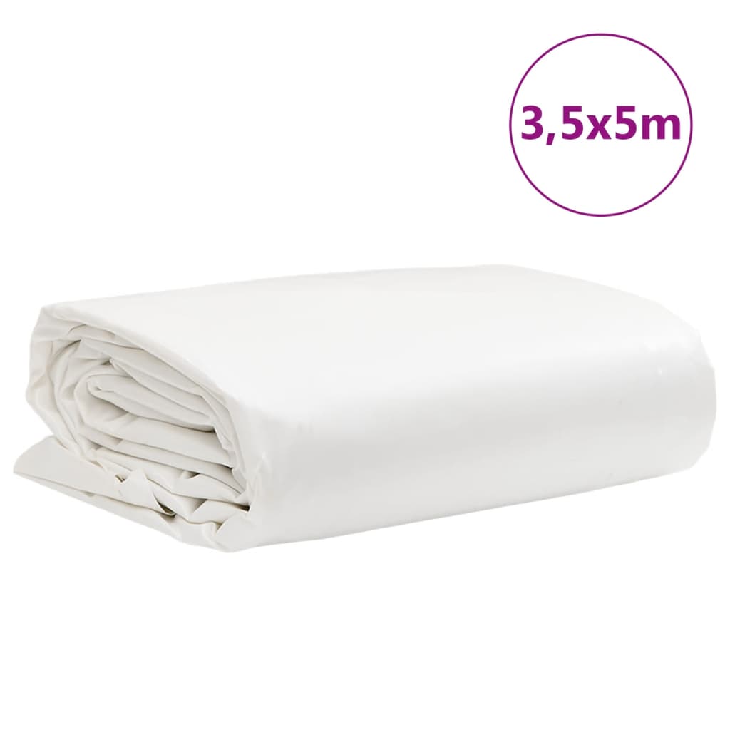 vidaXL Μουσαμάς Λευκός 3,5 x 5 μ. 650 γρ./μ²