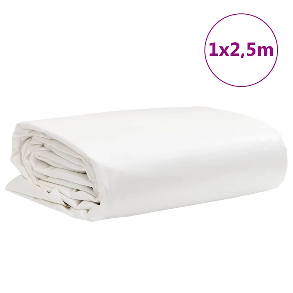 vidaXL Τέντα 650g / m² Λευκό 1 x 2,5 m Καμβάς με επικάλυψη PVC