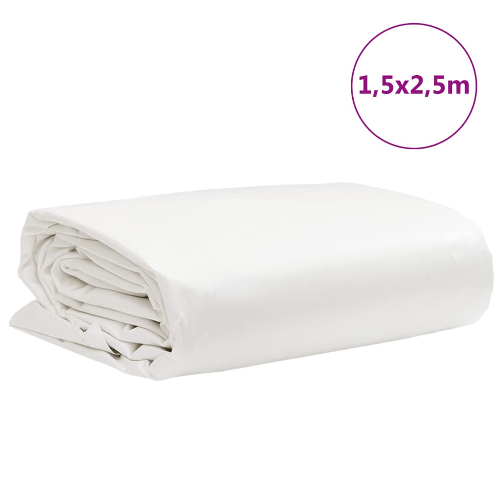 vidaXL Μουσαμάς Λευκός 1,5 x 2,5 μ. 650 γρ./μ²