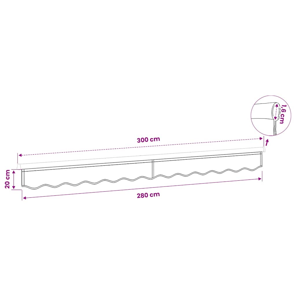 vidaXL Ανταλλακτικό Βολάντσας Τέντας Ρίγα Ανθρακί 300 εκ.