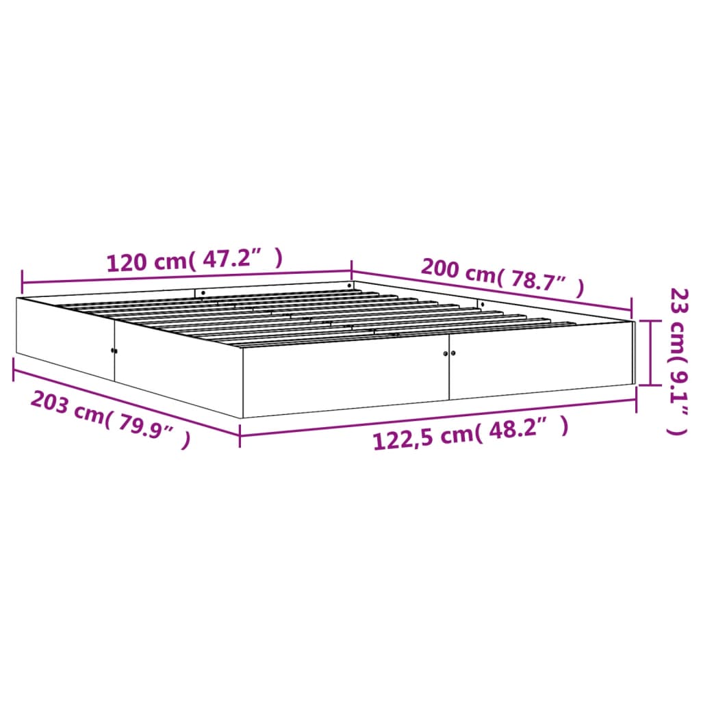 vidaXL Σκελετός Κρεβ. Χωρίς Στρώμα Καφέ Κεριού 120x200 εκ Μασίφ Πεύκο