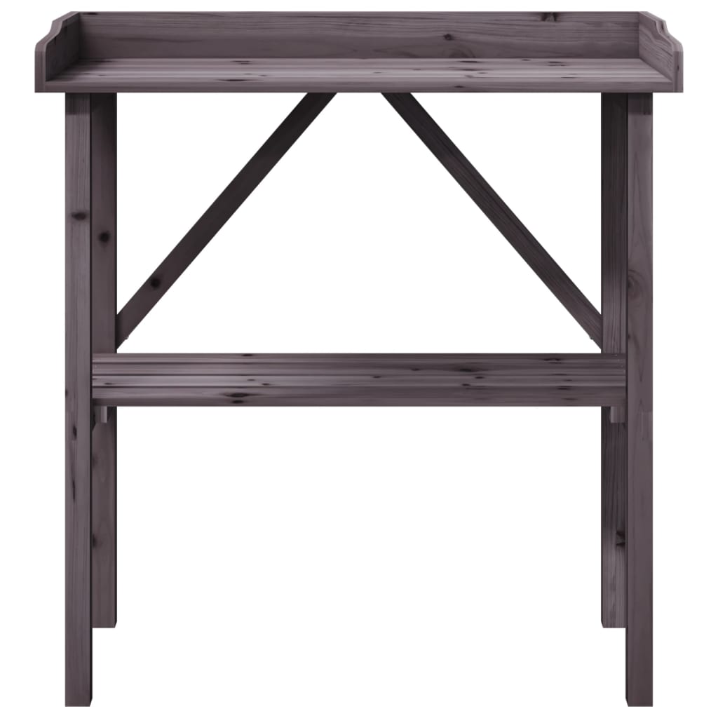 vidaXL Τραπέζι Φυτών με Ράφι Γκρι 78x38x82,5εκ. από Μασίφ Ξύλο Ελάτης
