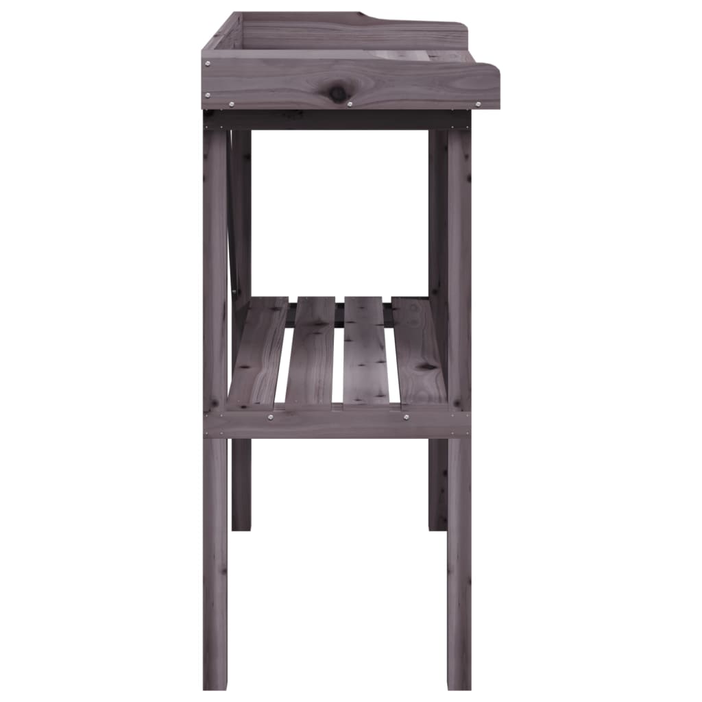 vidaXL Τραπέζι Φυτών με Ράφι Γκρι 78x38x82,5εκ. από Μασίφ Ξύλο Ελάτης